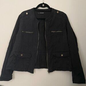 GUC/Gently Loved Plus 2 Maurices Zip-up Denim Jacket in Black